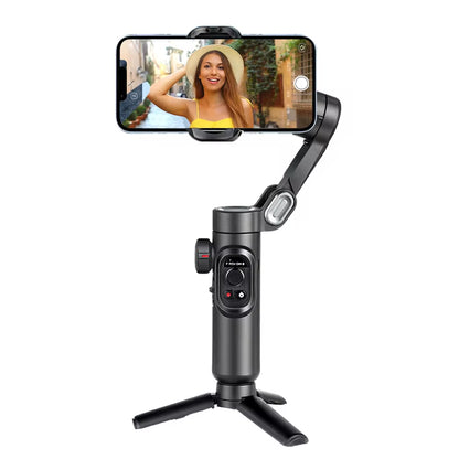 "AOCHUAN 3-Axis Handheld Gimbal Stabilizer with Fill Light - Perfect for Tiktok, Vlogs, and Face Tracking on iPhone and Android!"