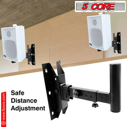 5Core Speaker Wall Mount Rotatable Angle Mounting Bracket Wall Speakers Holder